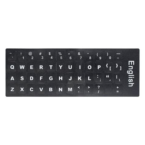 English QWERTY Replacement Keyboard Sticker with Big Letters Non-Transparent Universal for ...