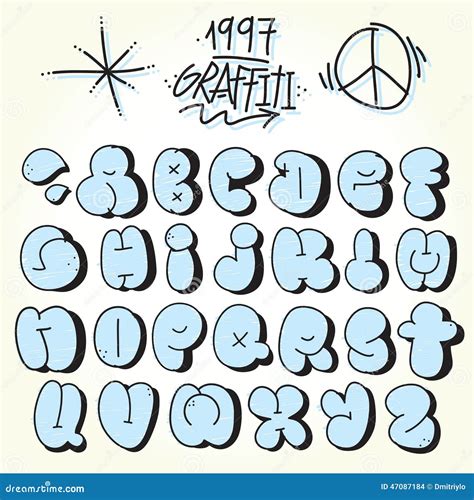 Graffiti Bubble Vector Font Stock Vector - Image: 47087184