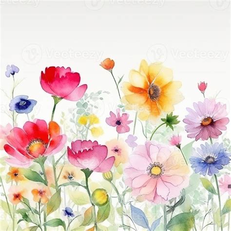 Watercolor spring flowers 22951785 Stock Photo at Vecteezy