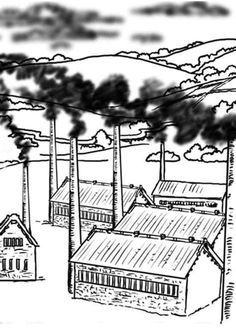 Coloring page factory - pollution - img 7641.