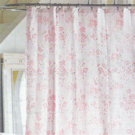 Simply Shabby Chic PINK FLORAL TOILE Cottage Cabbage Rose Shower Curtain Target