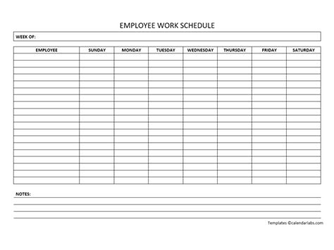 Free Weekly Employee Work Schedule Template - Free Printable Templates