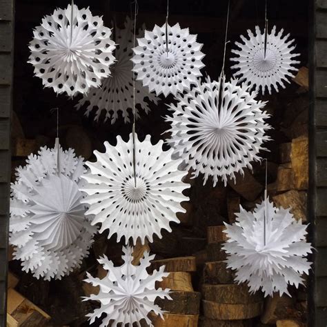 Set Of 40 Christmas Snowflake Paper Decorations By Petra boase Ltd