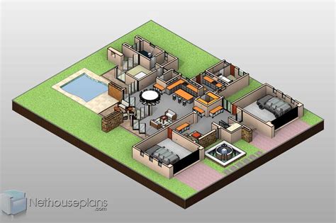 Modern-4-Bedroom-House-Plans-M497D_Ground-Floor-Plan_Nethouseplans - Nethouseplans