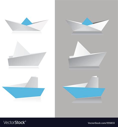 Origami ship Royalty Free Vector Image - VectorStock