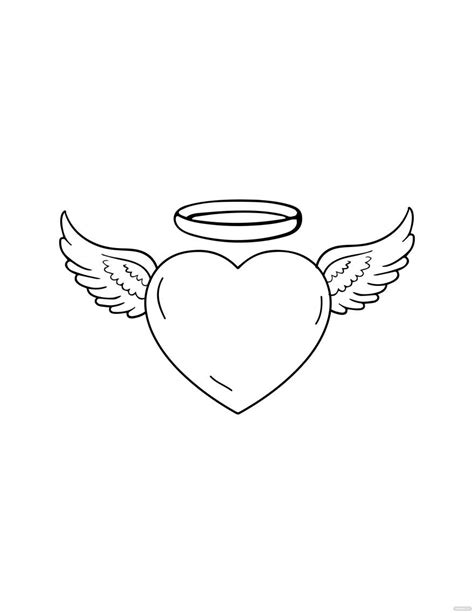 Simple Heart With Wings Drawing in Illustrator, PDF, JPG, EPS, SVG, PNG - Download | Template.net