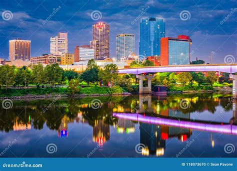 Little Rock, Arkansas, USA Skyline Stock Photo - Image of mississippi, dusk: 118073670