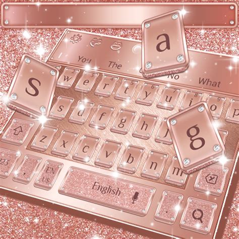 Glossy Rose Gold Keyboard Theme