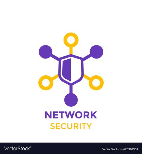 Network security icon logo on white Royalty Free Vector