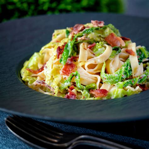 Cabbage Pasta with Bacon and Mustard - Krumpli