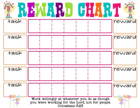 Printable Reward Chart - The Girl Creative