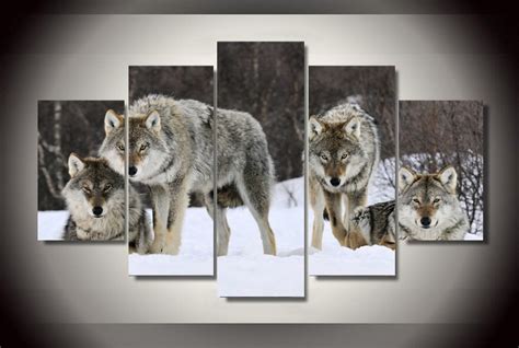 Original Oil Ink Canvas Wolf 01 Painting On Canvas Canvas Wall Art Picture Home Decor FIV101-in ...