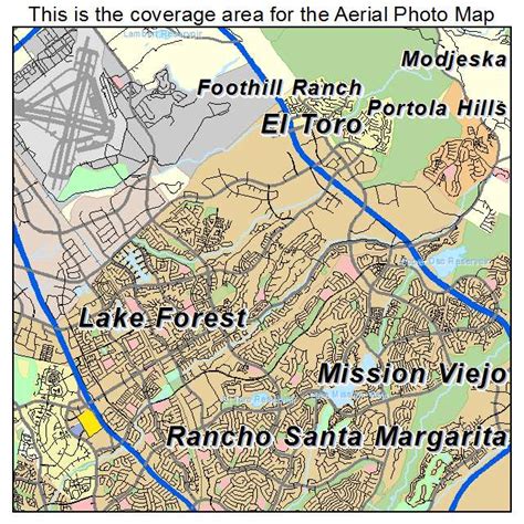 Aerial Photography Map of Lake Forest, CA California