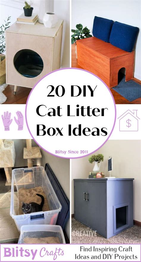 20 DIY Cat Litter Box Ideas + Hidden Litter Box - Blitsy