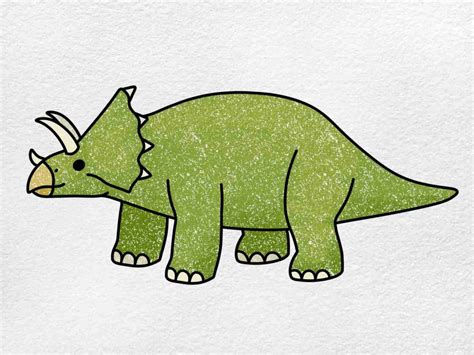 Triceratops Drawing (easy) - HelloArtsy