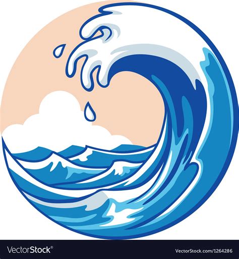 Ocean wave Royalty Free Vector Image - VectorStock