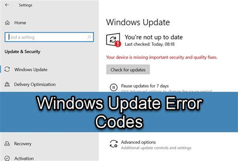 Complete List of Windows Update Error Codes on Windows 11/10