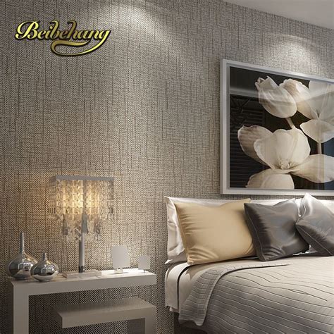 beibehang non-woven roll American straw texture wallpaper for living room bedroom backdrop p ...