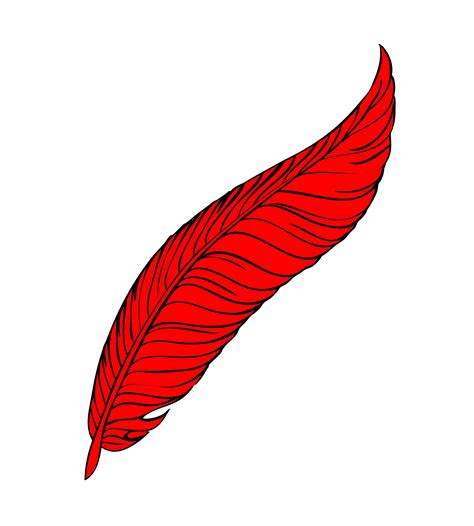 Feather,red,line art,lineart,art - free image from needpix.com