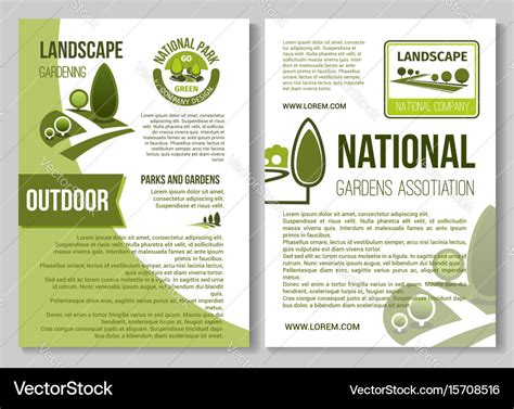 Landscape design and gardening poster template Vector Image