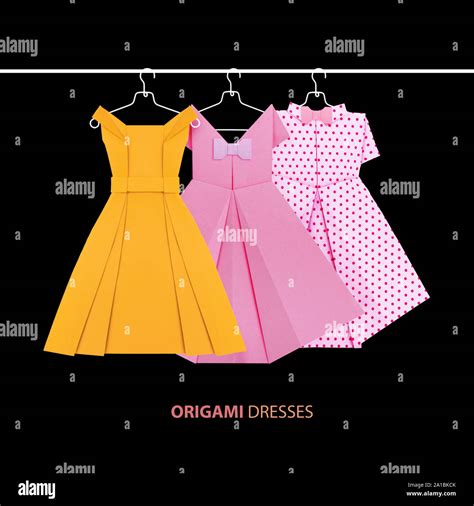 Origami paper dresses Stock Photo - Alamy