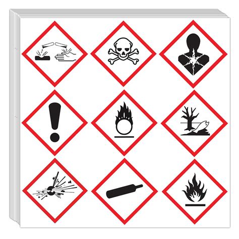 Buy GHS Batch Pictogram Stickers Labels , OSHA Compliant, 2" x 2" Safety Decal Sticker,Corrosion ...