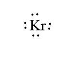 How many valence electrons (dots) are visible in the Lewis structure of krypton (Kr)? | Homework ...