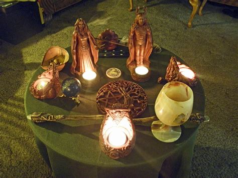 beautiful wiccan altars | My altar all set up with seven pieces and more of my accouterments, I ...