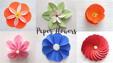 6 Easy Paper Flowers | Craft Ideas | DIY Flowers - Crafts Road