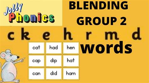 JOLLY PHONICS GROUP 2 Blending, sounding , reading | ckehrdm | How to blend words - YouTube