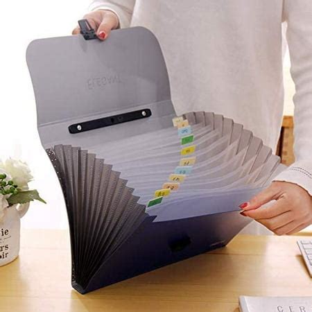 Accordion File Organizer with Handle, 13 Pockets A4 Letter Size Expanding File Folder ...