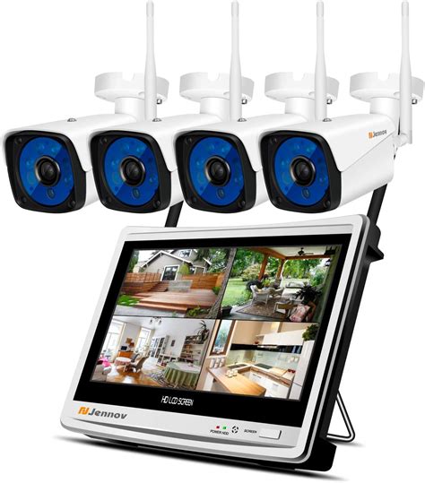 Amazon.com : Security Camera System Wireless, Jennov 1080P Wireless Security System 12" Monitor ...