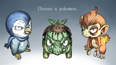 I drew the Gen 4 starters : r/pokemon