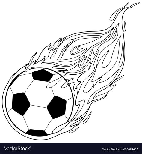 Soccer ball on fire Royalty Free Vector Image - VectorStock