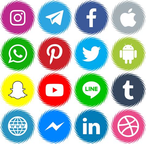 Download 16 Icons Social Media Vector Color Svg Eps - Facebook Twitter Instagram Telegram Icons ...