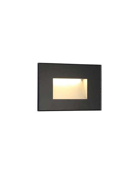 Cobalt Recessed Rectangle Wall Lamp, 3.3W LED, 3000K, 145lm, IP65, Black, 3yrs Warranty