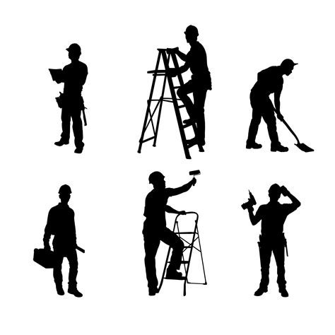 Construction Worker Silhouette Vector Art, Icons, and Graphics for Free Download