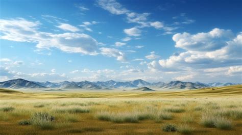 Premium AI Image | Steppe Grasslands Nature Background