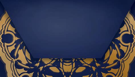 Dark blue banner with luxury gold pattern for design under logo or text 15784812 Vector Art at ...