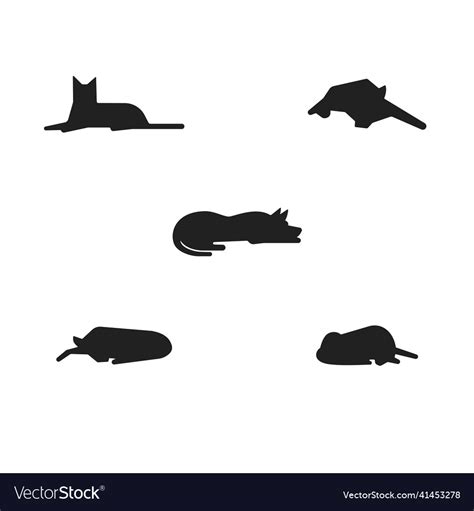 Sleeping lying shepherd dog silhouette Royalty Free Vector