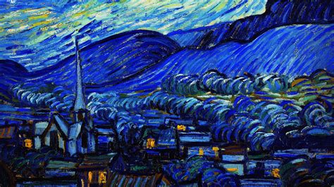 Download wallpaper 1920x1080 van gogh, starry night, night, paint, painting full hd, hdtv, fhd ...