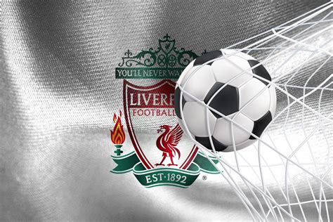 UEFA Champions League 2023, Liverpool F.C. flag with a soccer ball in net, UEFA Wallpaper, 3D ...