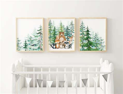 Woodland Nursery Decor Woodland Nursery Prints Boy Wall Art | Etsy | Woodland nursery prints ...