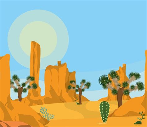 Premium Vector | Desert landscape cartoon