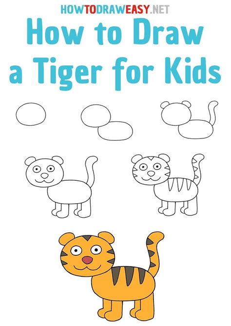 tiger drawing easy for kids - Jessenia Francisco