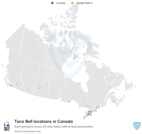 List of all Taco Bell store locations in Canada - ScrapeHero Data Store