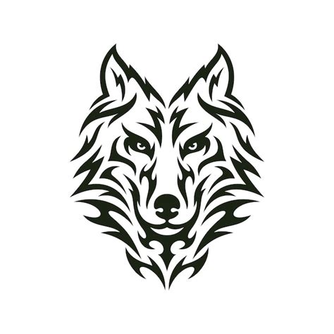 Premium Vector | Tribal Wolf Head Logo Tattoo Design Animal Stencil Vector Illustration