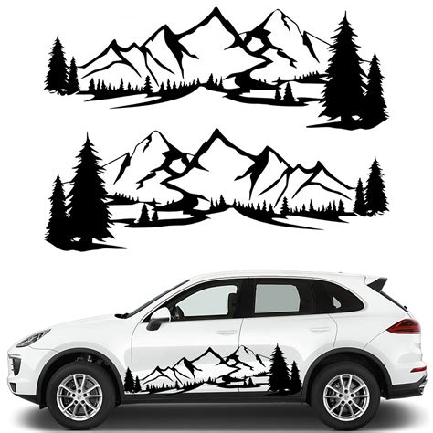 Buy Fochutech Large Car Stickers, ain Car Decals for Men Women, Tree Graphics Side Vinyl Sticker ...