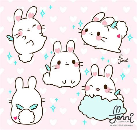 Lil' bunny angels 🐰💖☁ . . . #bunnies #angel #babybunny #kawaiiartist #chibi #jenniilustrations # ...