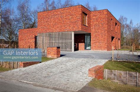 Modern red brick hou... stock photo by Bieke Claessens, Image: 0050257